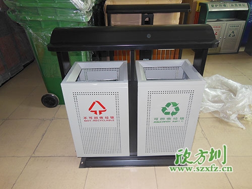 貴陽物業戶外鋼板沖孔垃圾桶，客戶的二次選擇。