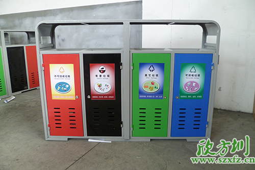 尊重客戶，欣方圳為清遠(yuǎn)市定做鋼板分類垃圾桶