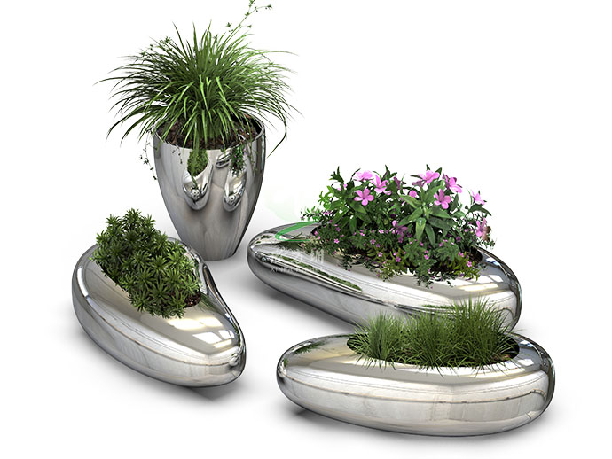 不銹鋼愛心造型創意花盆定制廠家